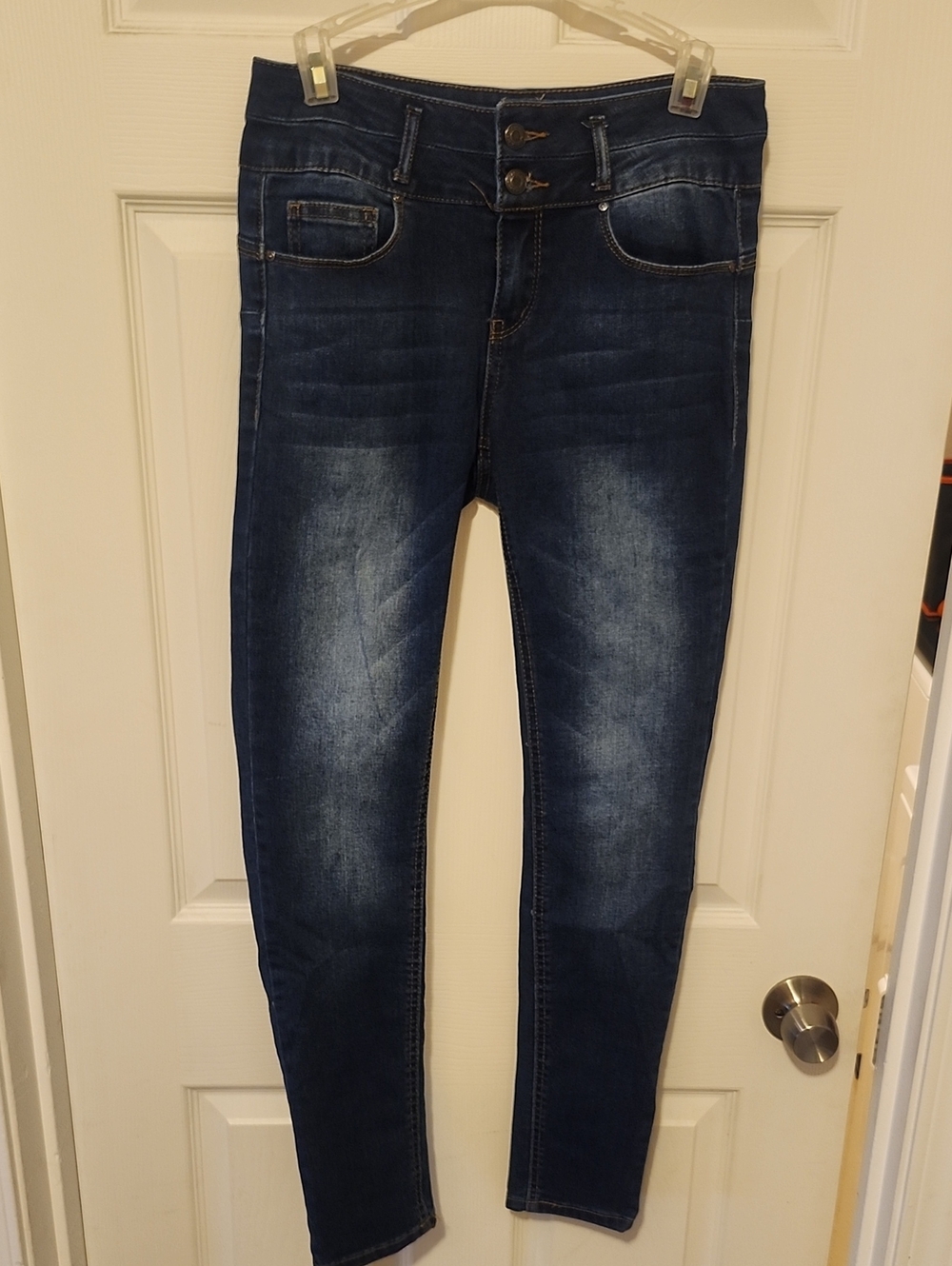 Wax Jean Women's Dark Blue Faded Skinny Jeans